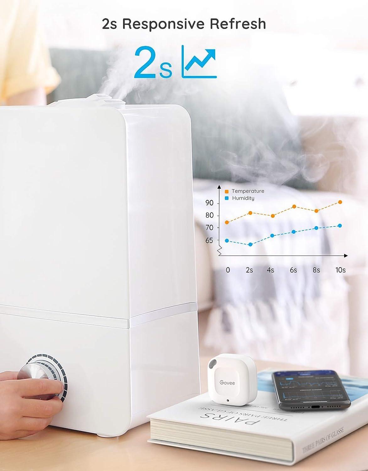 imageGovee Bluetooth Hygrometer Thermometer Wireless Thermometer Mini Humidity Sensor with Notification Alert Data Storage and Export 262 Feet Connecting Range3