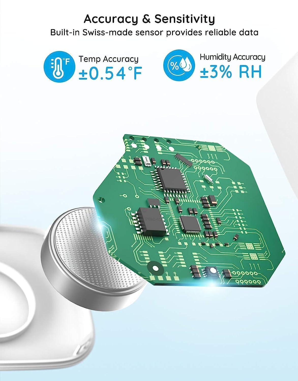 imageGovee Bluetooth Hygrometer Thermometer Wireless Thermometer Mini Humidity Sensor with Notification Alert Data Storage and Export 262 Feet Connecting Range3