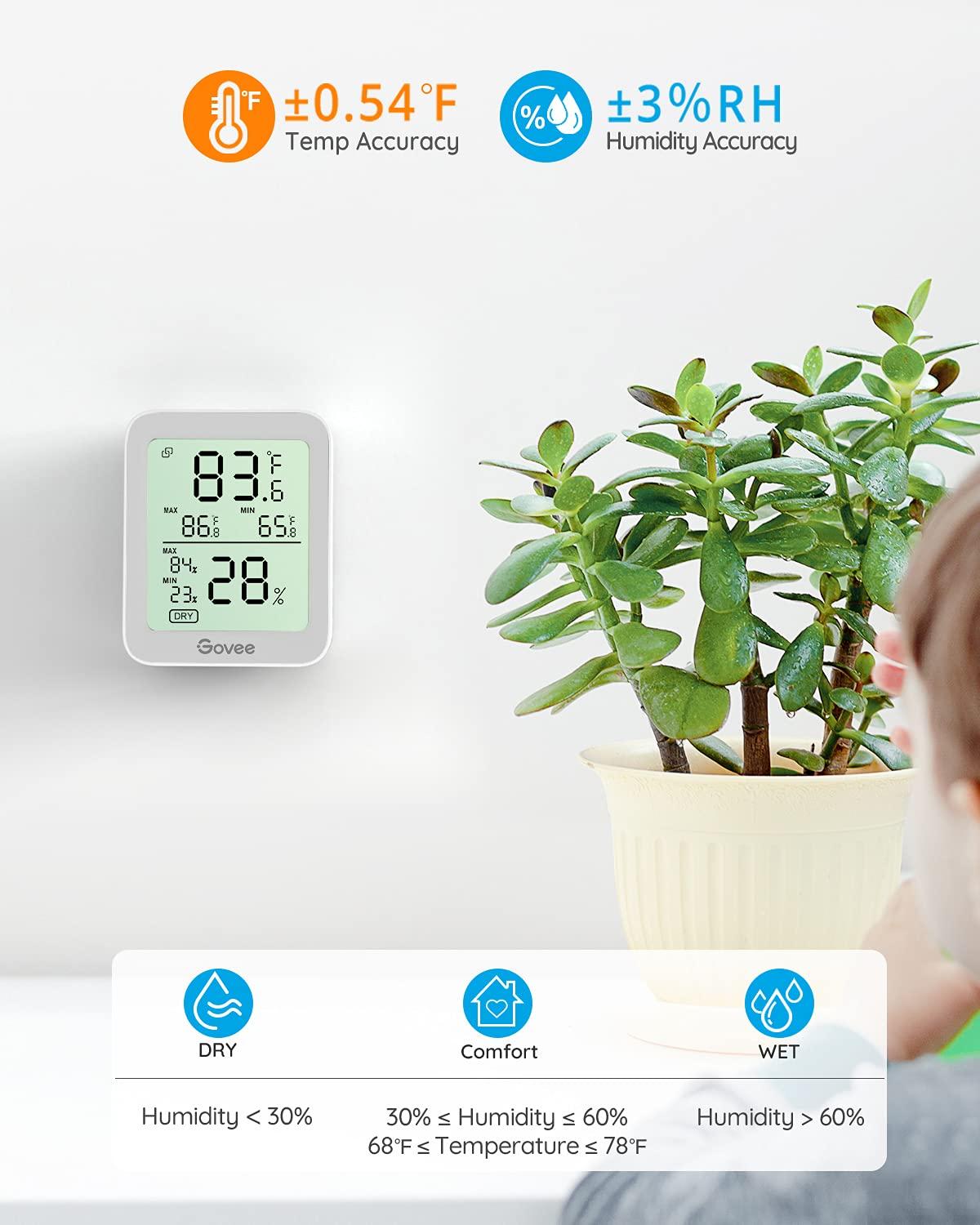 imageGovee Hygrometer Thermometer H5075 Bluetooth Indoor Room Temperature Monitor Thermometer with Remote App Control Notification Alerts 2 Years Data Storage ExportOnly Supports 164ft Bluetooth RangeGrey