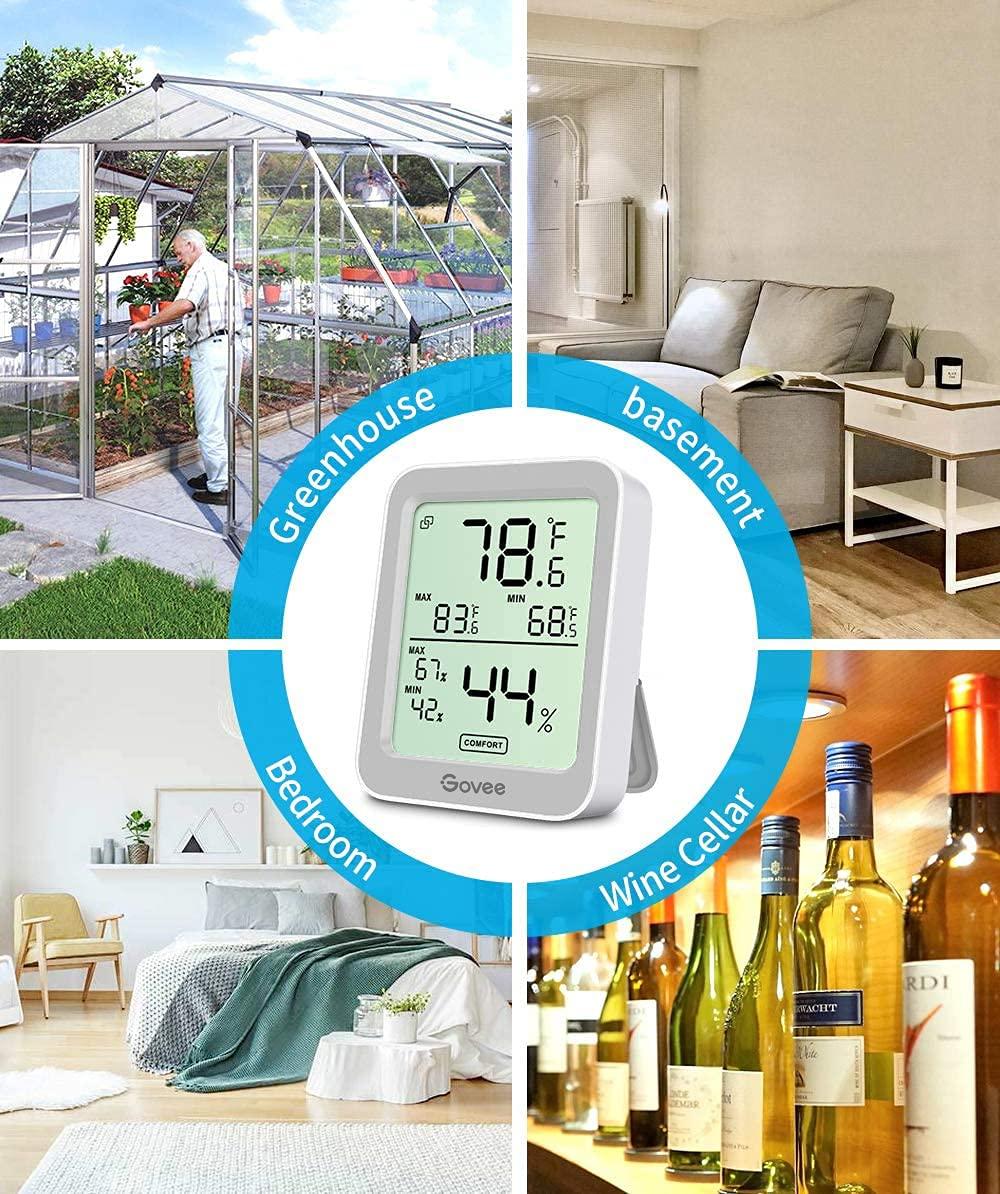 imageGovee Hygrometer Thermometer H5075 Bluetooth Indoor Room Temperature Monitor Thermometer with Remote App Control Notification Alerts 2 Years Data Storage ExportOnly Supports 164ft Bluetooth RangeGrey