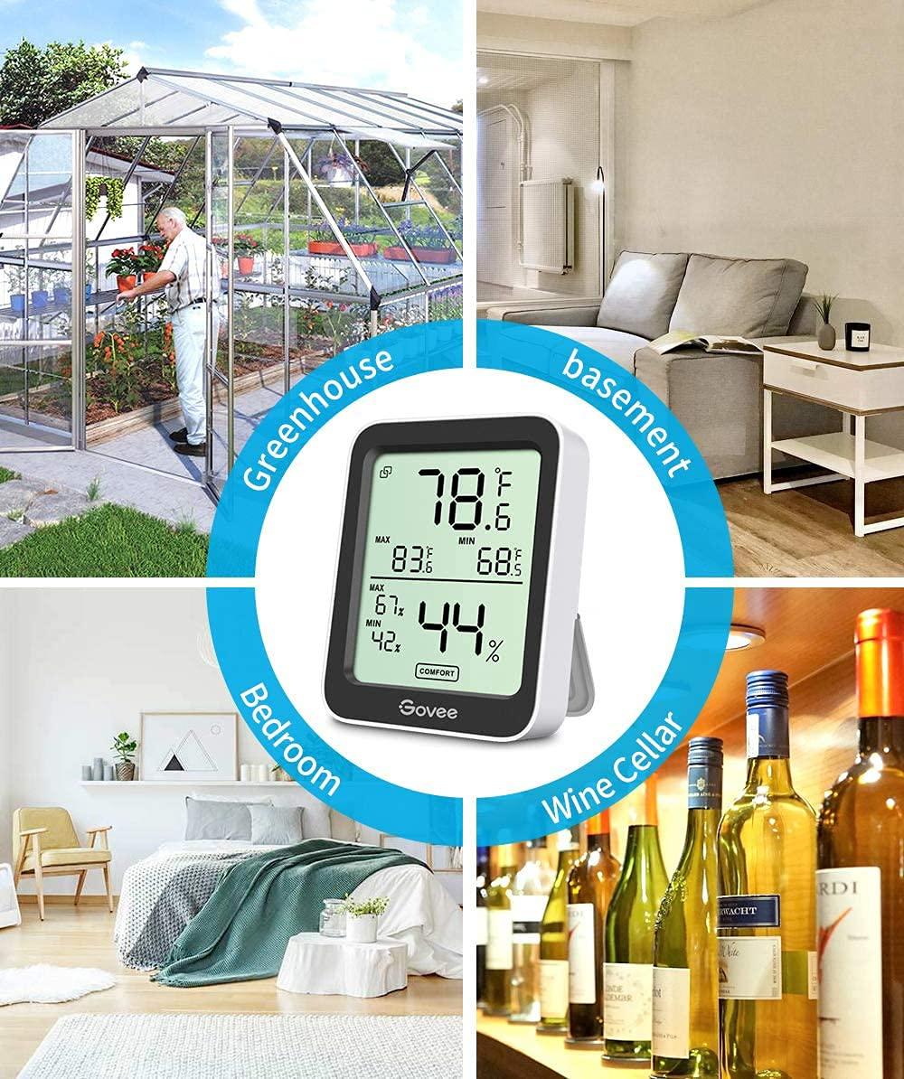 imageGovee Hygrometer Thermometer H5075 Bluetooth Indoor Room Temperature Monitor Thermometer with Remote App Control Notification Alerts 2 Years Data Storage ExportOnly Supports 164ft Bluetooth RangeBlack