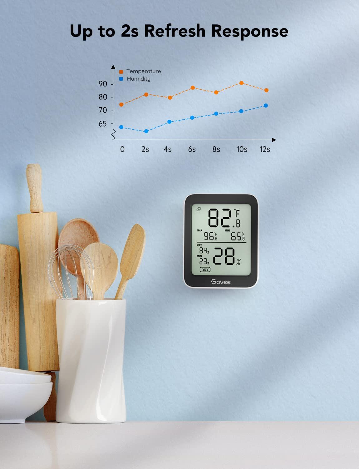 imageGovee Hygrometer Thermometer H5075 Bluetooth Indoor Room Temperature Monitor Thermometer with Remote App Control Notification Alerts 2 Years Data Storage ExportOnly Supports 164ft Bluetooth RangeBlack