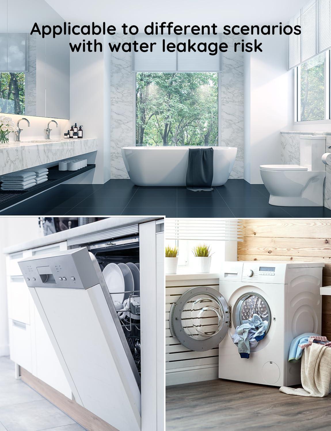 imageGovee Water Leak Detectors 5 Pack 100dB Adjustable Audio Alarm Sensor Sensitive Leak and Drip Alert for Kitchen Bathroom Basement Cannot Connect to WiFi Directly