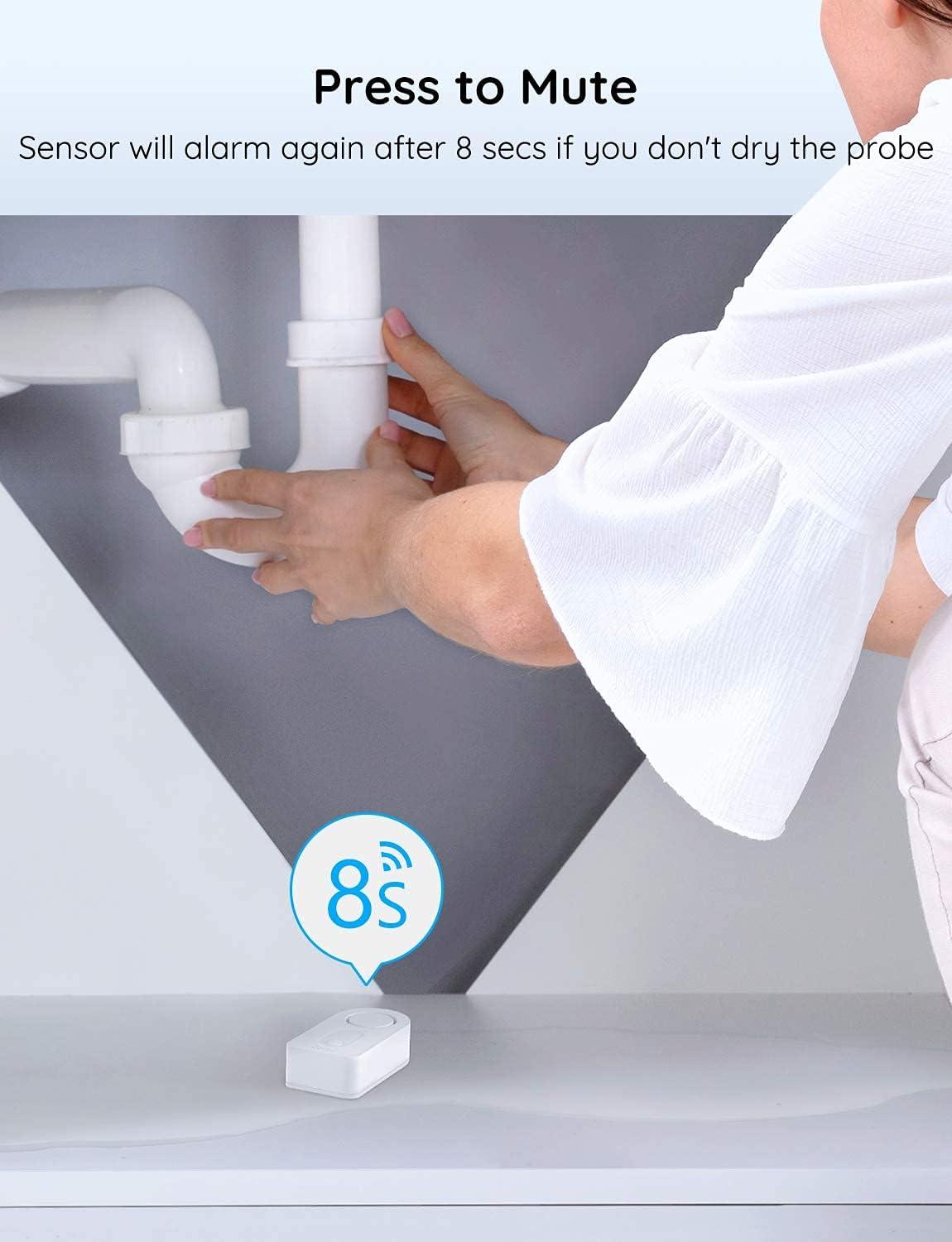 imageGovee Water Leak Detectors 5 Pack 100dB Adjustable Audio Alarm Sensor Sensitive Leak and Drip Alert for Kitchen Bathroom Basement Cannot Connect to WiFi Directly