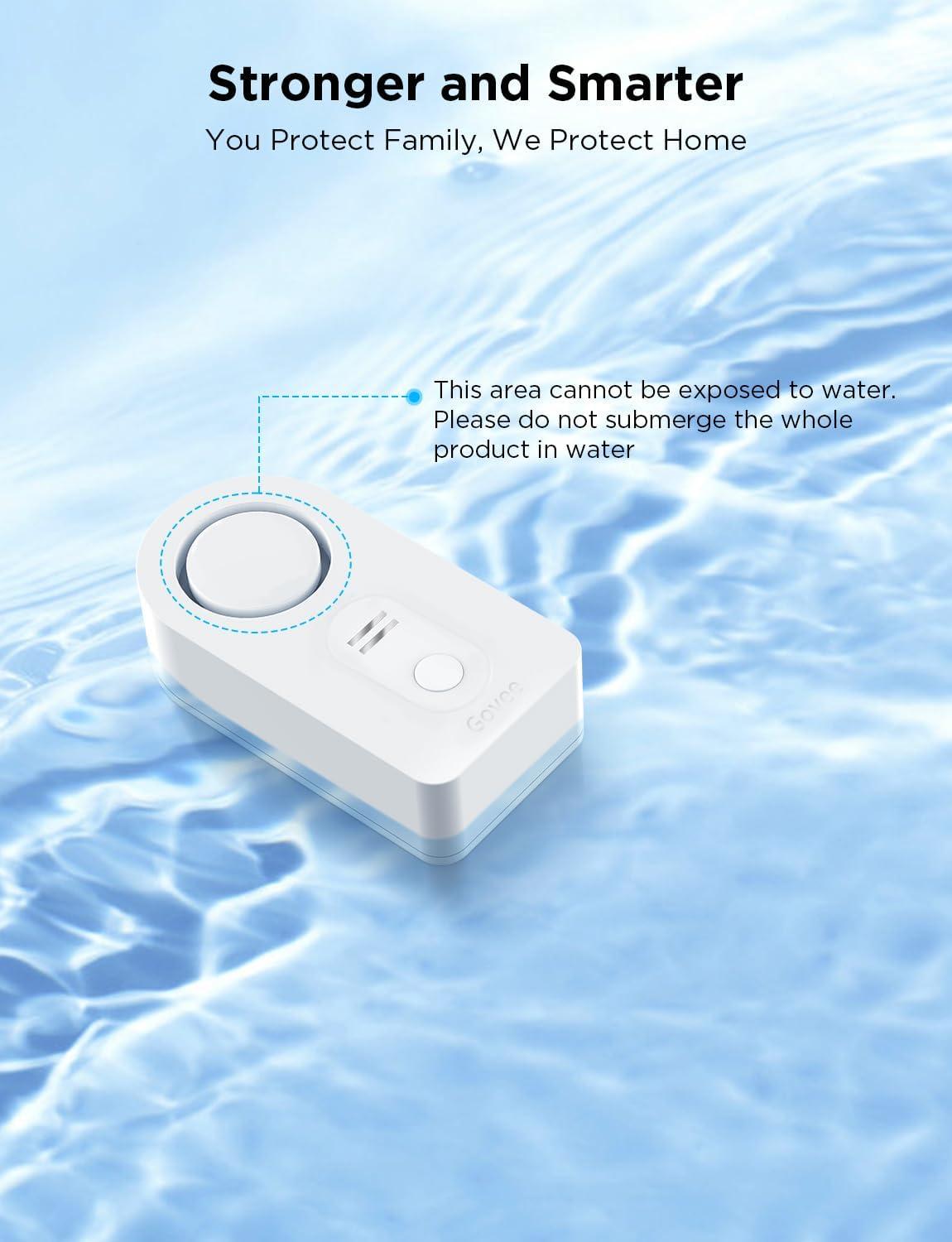 imageGovee WiFi Water Sensor 2 Pack Smart Water Leak Detector 100dB Adjustable Alarm Suit for Home and Basement Water Leak Alert with Email ampamp APP Push Only Support 24G WiFi3 sensor  Gateway