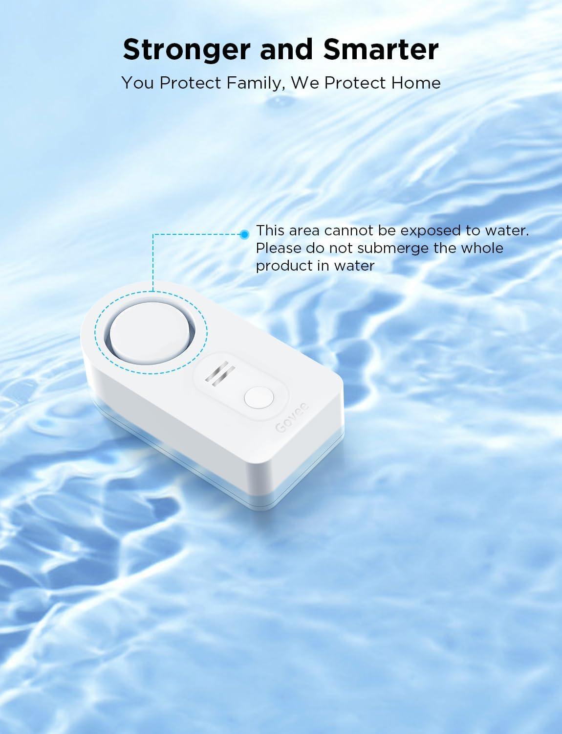 imageGovee WiFi Water Sensor 2 Pack Smart Water Leak Detector 100dB Adjustable Alarm Suit for Home and Basement Water Leak Alert with Email ampamp APP Push Only Support 24G WiFi1 sensor  Gateway