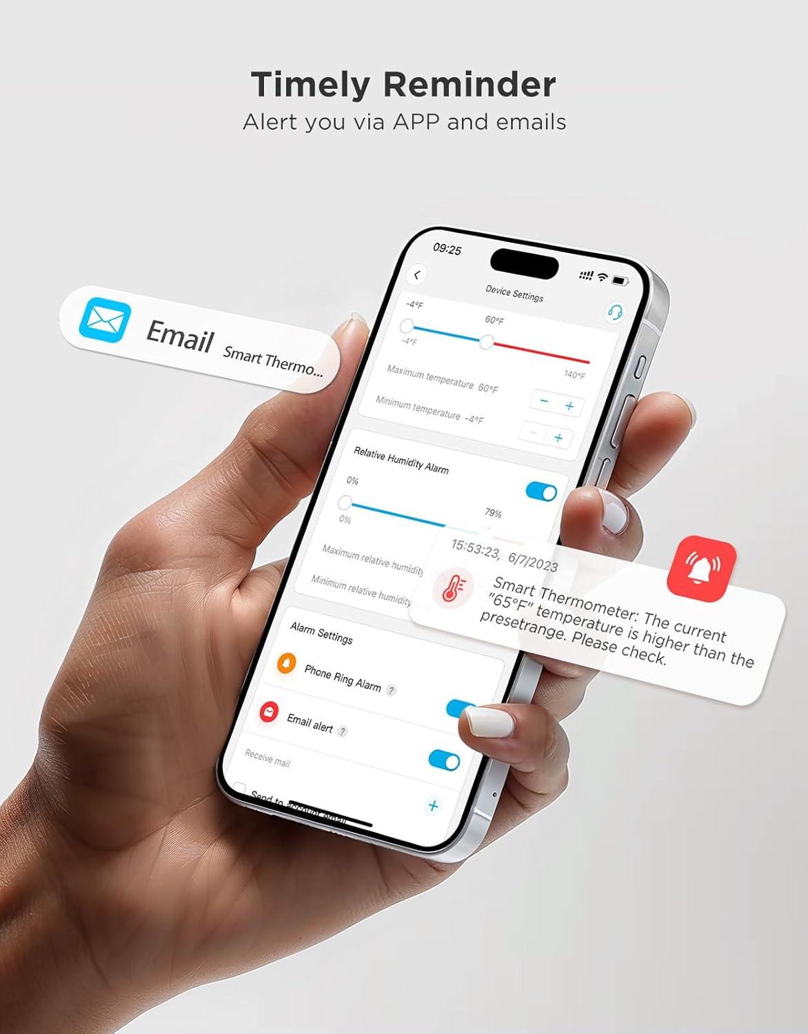 imageGoveeLife 20 WiFi Hygrometer Thermometer 3 Pack Smart Humidity Temperature Sensor with App Notifications 2Year Free Data Storage Export Temperature Humidity for Bedroom Wine Cellar Basements6 Sensor