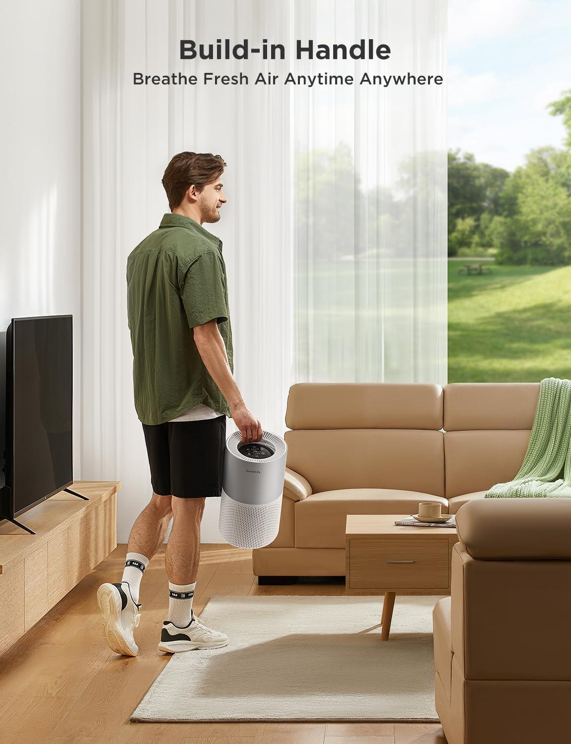 imageGoveeLife Air Purifiers for Home Smart Air Purifier for Large Rooms with App ampamp Alexa Control Covers up to 1162ft Air Quality Monitor PM25 Sensor Air Purifier for Pet Hair Pollen Dust SmokeWith PM 25 Sensor