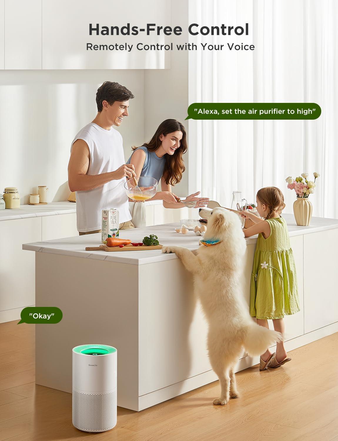 imageGoveeLife Air Purifiers for Home Smart Air Purifier for Large Rooms with App ampamp Alexa Control Covers up to 1162ft Air Quality Monitor PM25 Sensor Air Purifier for Pet Hair Pollen Dust SmokeWithout PM 25 Sensor