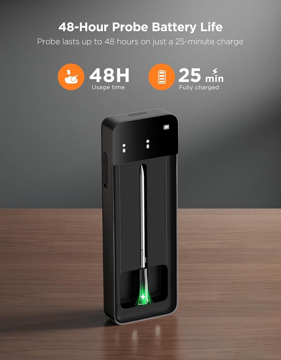 imageGoveeLife Bluetooth Wireless Meat Thermometer with Digital Standalone LCD Base  WiFi Unlimited Range  18 Accuracy  Food Grade Internal Ambient Sensor Probes for Kitchen BBQ Grill Oven Smoker