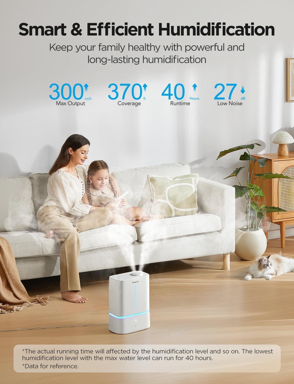 imageGoveeLife Humidifiers for Bedroom 45L Smart Cool Mist Air Humidifiers with Scent Diffuser ampamp Nightlight 40H Runtime Easy to Clean Quiet Top Fill Ultrasonic Humidifiers for Plant Large Room Baby