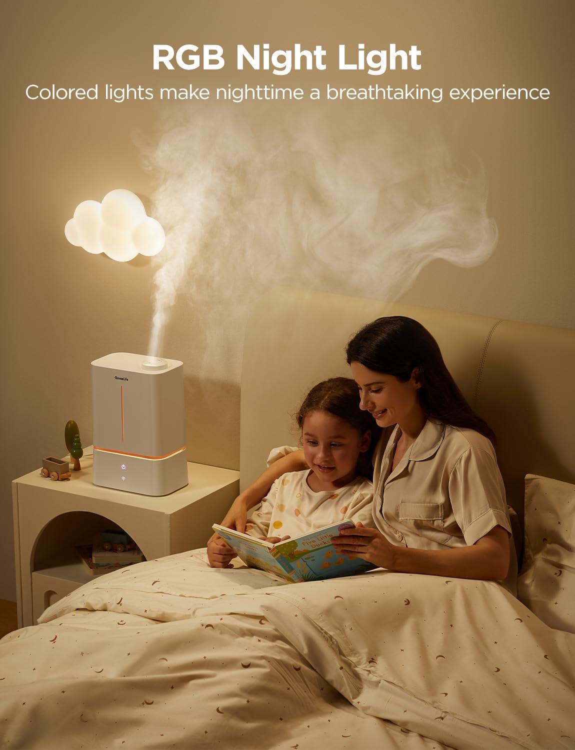 imageGoveeLife Humidifiers for Bedroom 45L Smart Cool Mist Air Humidifiers with Scent Diffuser ampamp Nightlight 40H Runtime Easy to Clean Quiet Top Fill Ultrasonic Humidifiers for Plant Large Room Baby