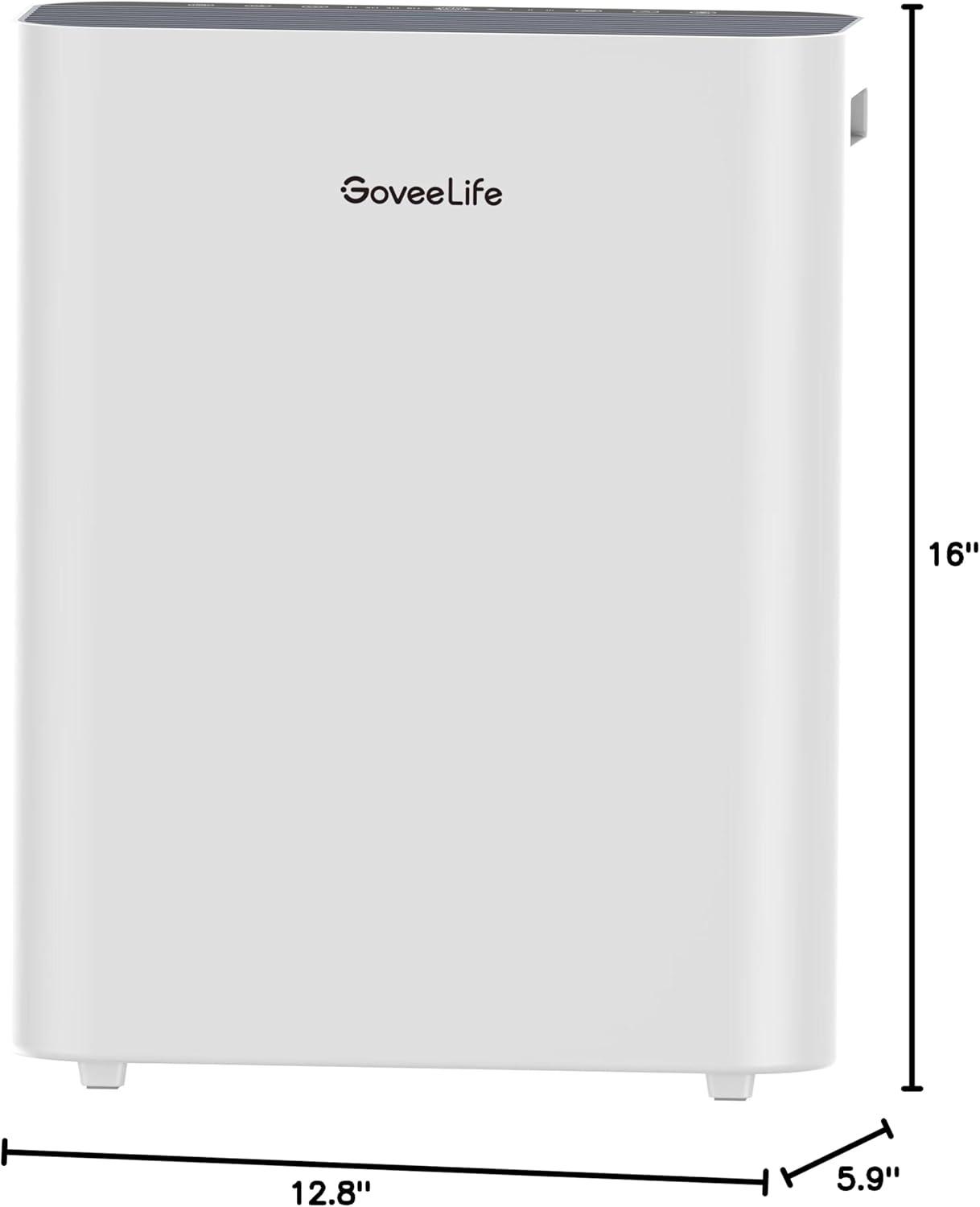 imageGoveeLife Smart Air Purifiers for Home Large Room Air Purifiers for Pets with PM25 Sensor Washable PreFilter for Pet Hair Lint 24dB Large Air Purifier with App Control