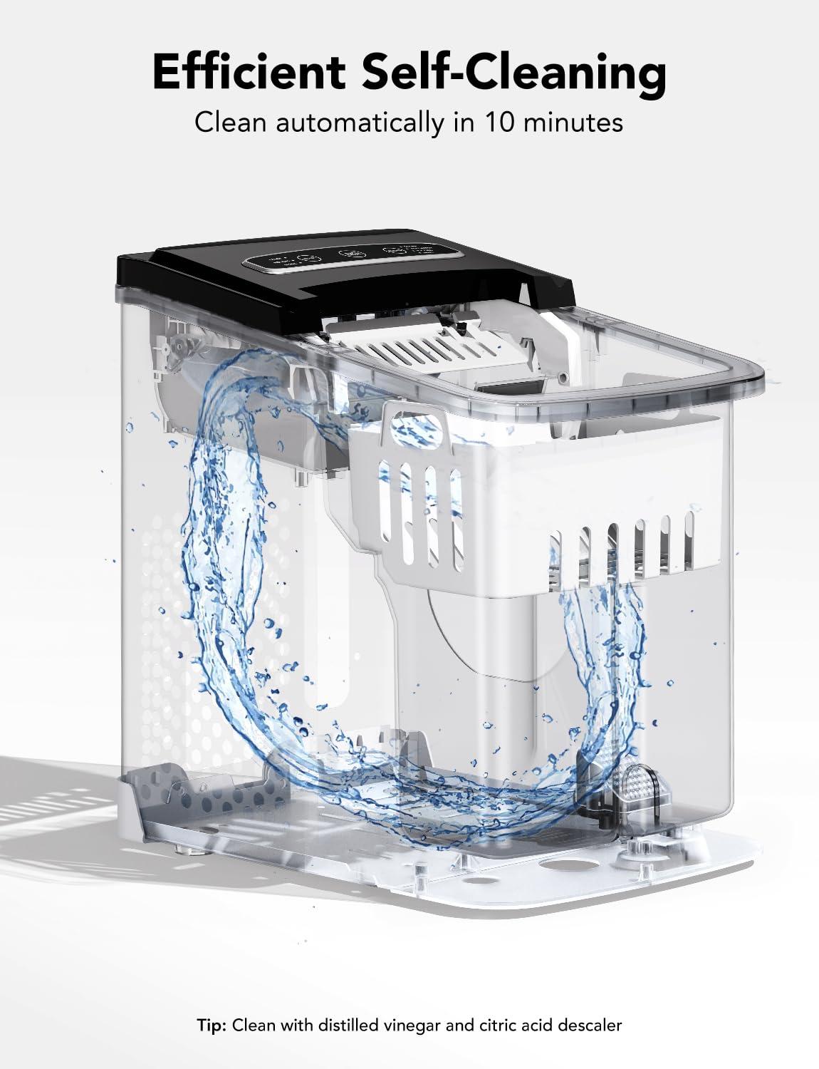 imageGoveeLife Smart Countertop Ice Makers Portable Ice Maker Machine with SelfCleaning 6 Mins 9 Bullet Ice 26lbs24Hrs Voice Remote for Home Kitchen Party Camping with Ice Scoop Stainless Silver