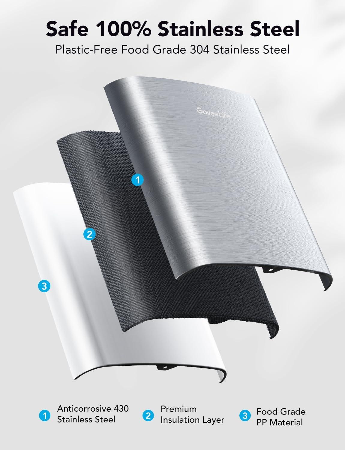 imageGoveeLife Smart Countertop Ice Makers Portable Ice Maker Machine with SelfCleaning 6 Mins 9 Bullet Ice 26lbs24Hrs Voice Remote for Home Kitchen Party Camping with Ice Scoop Stainless Silver