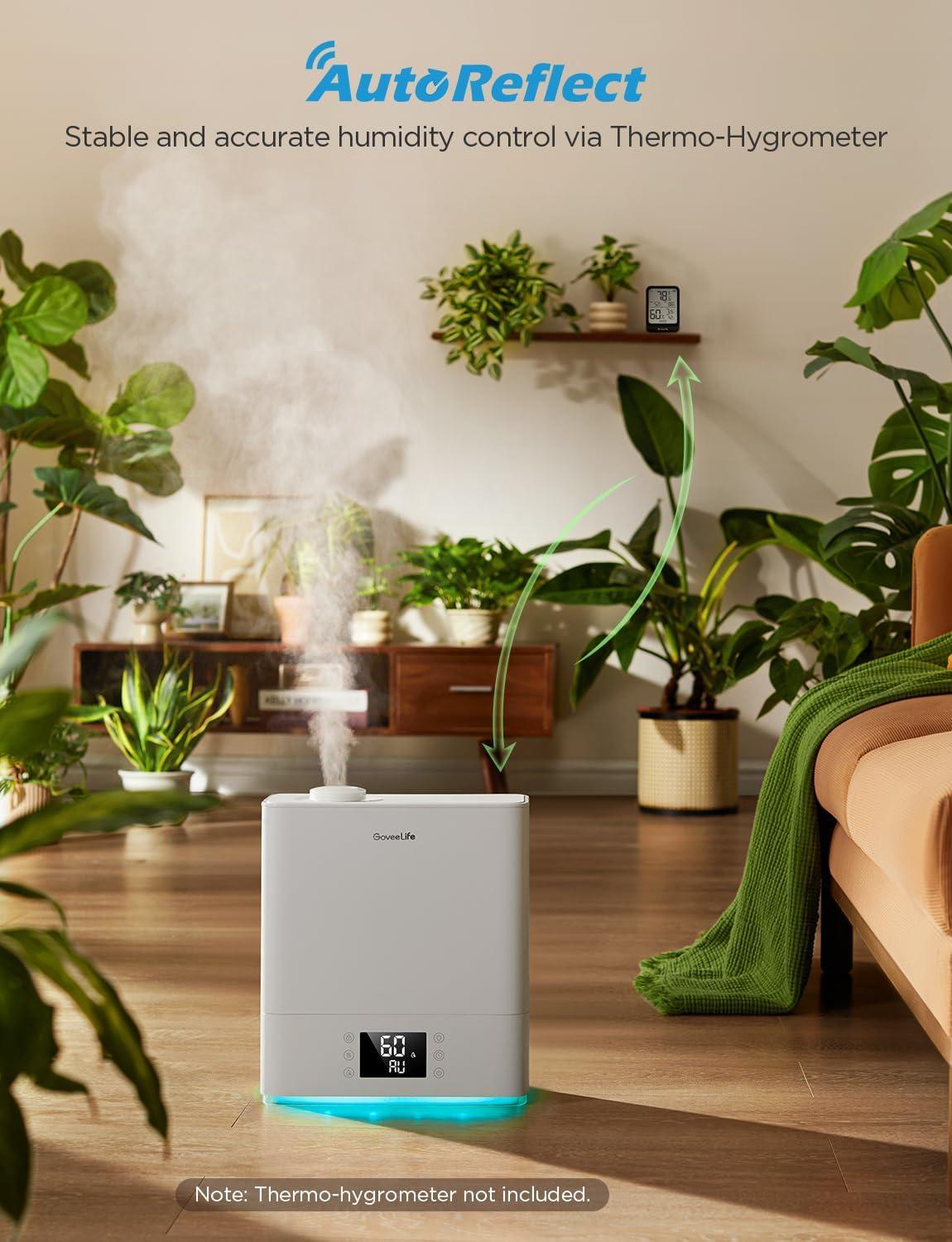 imageGoveeLife Smart Humidifiers for Bedroom Large Room TopFill Cool Mist 6L WiFi Air Humidifier Auto Mode App ampamp Voice Control 60H Runtime Rapid Humidification RGB Nightlight Baby Plants BlackWhite