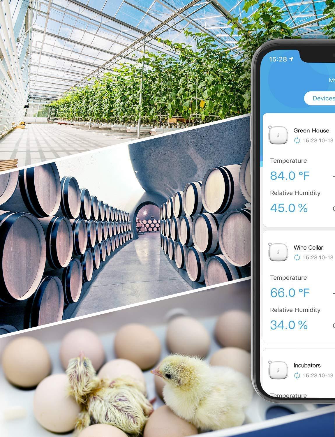 imageGoveeLife Smart Hygrometer Thermometer WiFi Temperature Monitor H5179 Humidity Sensor with App Alert 2 Years Data Storage Export Wireless Room Thermometer Indoor for Home Greenhouse RV