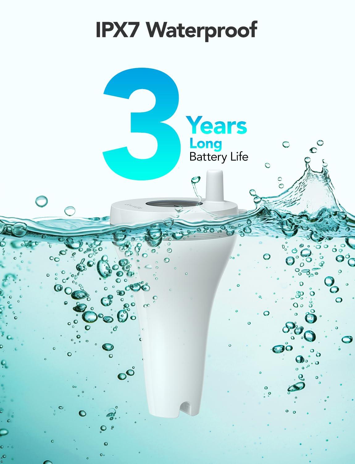 imageGoveeLife Smart Pool Thermometer Wireless App Easy Read WiFi Digital Pool Thermometer Floating with IPX7 Waterproof Notification Alert Water Temperature Monitor for Swimming Pond Bath Tub Hot Tub1 Gateway  2 Sensor