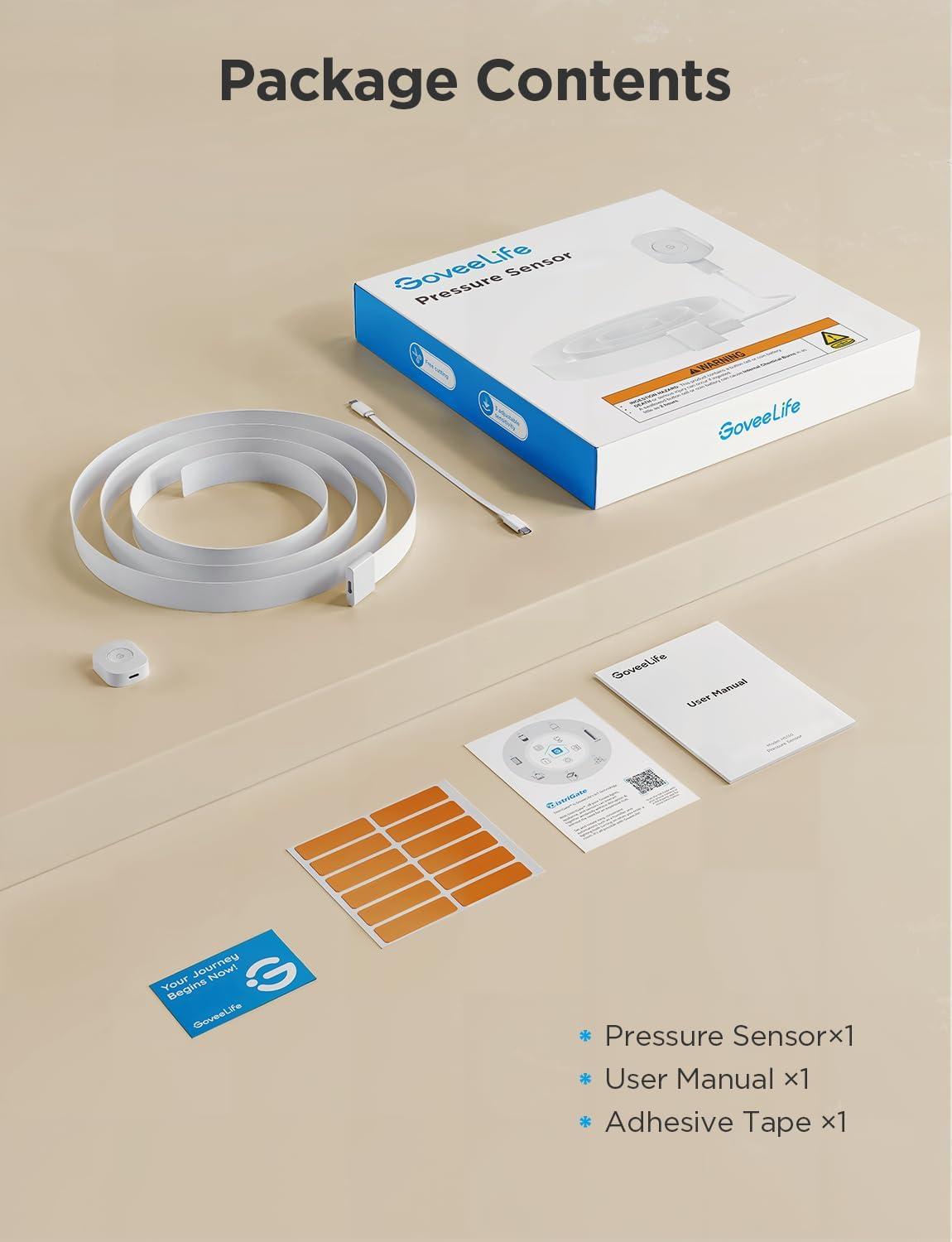 imageGoveeLife Smart Pressure Sensor Automatic Pressure Detection 197ft Connection Distance Group Control Multiple GoveeLife Smart Button Devices for Bed Couch Chair Cant be used independently