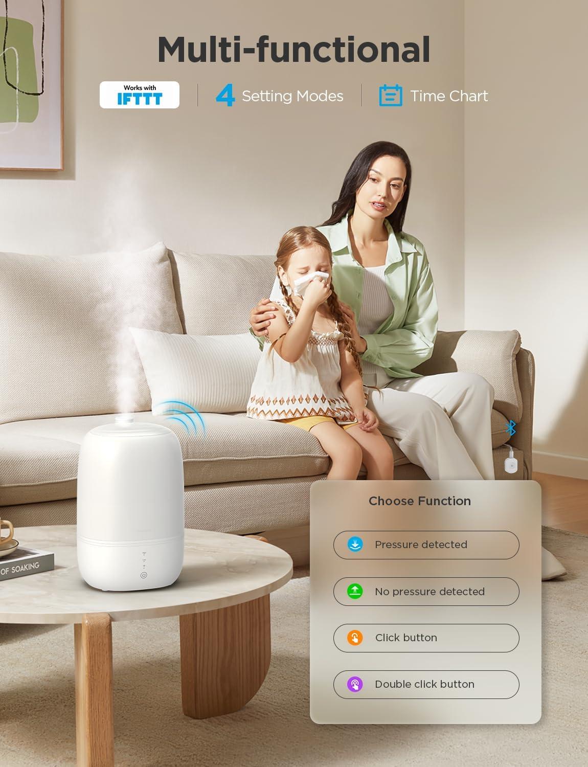 imageGoveeLife Smart Pressure Sensor Automatic Pressure Detection 197ft Connection Distance Group Control Multiple GoveeLife Smart Button Devices for Bed Couch Chair Cant be used independently