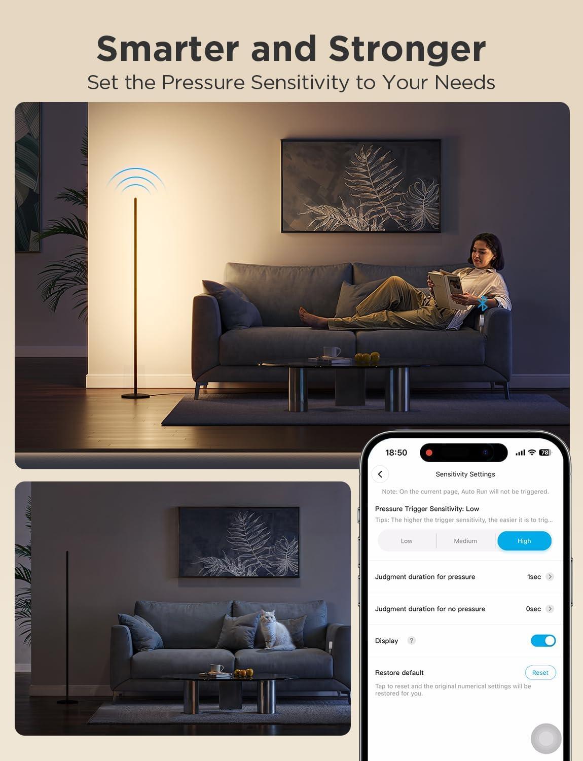 imageGoveeLife Smart Pressure Sensor Automatic Pressure Detection 197ft Connection Distance Group Control Multiple GoveeLife Smart Button Devices for Bed Couch Chair Cant be used independently