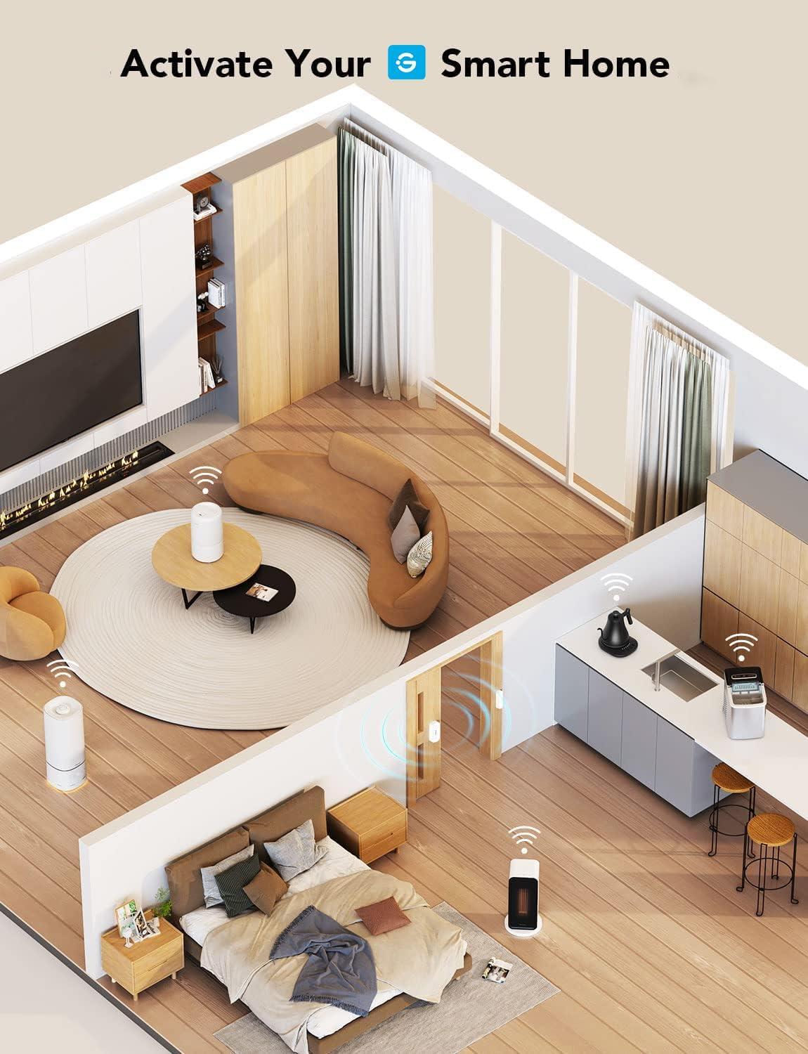 imageGoveeLife Wireless Mini Smart 6 Button Sensor Group Control Multiple Devices Versatile Control Button Battery Powered Supports Most GoveeLife Smart Products