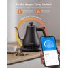imageGovee Smart Electric Kettle WiFi Variable Temperature Gooseneck Pour Over Kettle and Tea Kettle Alexa Control 1200W Quick Heating 100 Stainless Steel 08L Matte Black
