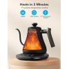 imageGoveeLife Smart Electric Kettle 08L WiFi Gooseneck Kettle Compatible with Alexa 5 Modes for Use 3minute Fast Heating and 2H Keep Warm AutoShut off for Safety Stainless Steel Matte BlackMatte Black