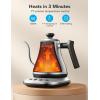 imageGoveeLife Smart Electric Kettle 08L WiFi Gooseneck Kettle Compatible with Alexa 5 Modes for Use 3minute Fast Heating and 2H Keep Warm AutoShut off for Safety Stainless Steel Matte BlackSilver