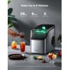 imageGoveeLife Smart Ice Maker Countertop Portable Ice Machine with Voice Control 9 Ice Cubes in 6 Minutes 3 Sizes 26lbs24Hrs Self Cleaning RGB Lights Quiet Ice Maker with Scoop for Kitchen SilverSilver