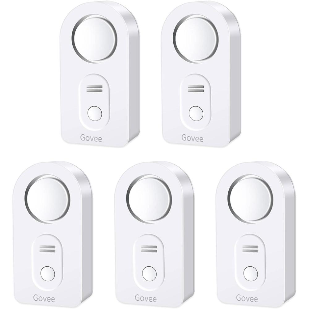 imageGovee Water Leak Detectors 5 Pack 100dB Adjustable Audio Alarm Sensor Sensitive Leak and Drip Alert for Kitchen Bathroom Basement Cannot Connect to WiFi Directly