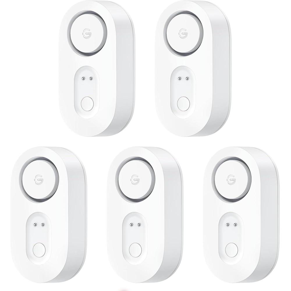 imageGoveeLife Water Leak Detector 5 Pack with 105dB Adjustable Alarm Water Alarm with Dual Sets Sensor Probes Leaks and Floods Suit for Home Basement and KitchenCannot Connect to WiFi Directly5 Packs