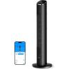 imageGoveeLife Black Tower Fan for Bedroom 36quot Smart Floor Fan with AppVoice Control Temperature Sensor 5 Modes 8 Speeds25fts 29dB Quiet Oscillating Fan for Office 24H Timer Auto CoolingBlack