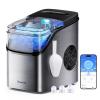 imageGoveeLife Smart Ice Maker Countertop Portable Ice Machine with Voice Control 9 Ice Cubes in 6 Minutes 3 Sizes 26lbs24Hrs Self Cleaning RGB Lights Quiet Ice Maker with Scoop for Kitchen SilverSilver