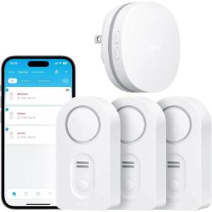 imageGovee WiFi Water Sensor 2 Pack Smart Water Leak Detector 100dB Adjustable Alarm Suit for Home and Basement Water Leak Alert with Email ampamp APP Push Only Support 24G WiFi3 sensor  Gateway