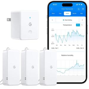 imageGoveeLife 20 WiFi Hygrometer Thermometer 3 Pack Smart Humidity Temperature Sensor with App Notifications 2Year Free Data Storage Export Temperature Humidity for Bedroom Wine Cellar Basements3 Sensor