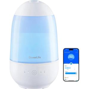 imageGoveeLife Humidifiers for Bedroom Smart Cool Mist Air Humidifier for Baby Nursery Plants Easy to Clean ampamp Top Fill Ultrasonic Humidifier with APP ampamp Voice Control Essential Oil Diffuser Nightlight