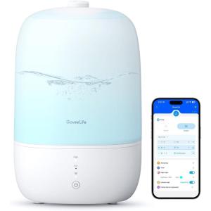 imageGoveeLife Smart Humidifiers for Bedroom 3L Top Fill Cool Mist Humidifiers with Essential Oil Diffuser Humidity Control WiFi Air Humidifier with Night Light for Baby Plants Home Work with Alexa