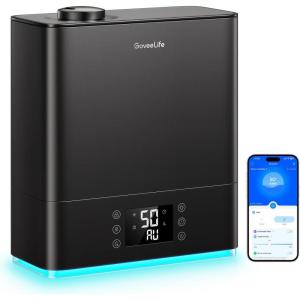 imageGoveeLife Smart Humidifiers for Bedroom Large Room TopFill Cool Mist 6L WiFi Air Humidifier Auto Mode App ampamp Voice Control 60H Runtime Rapid Humidification RGB Nightlight Baby Plants BlackBlack