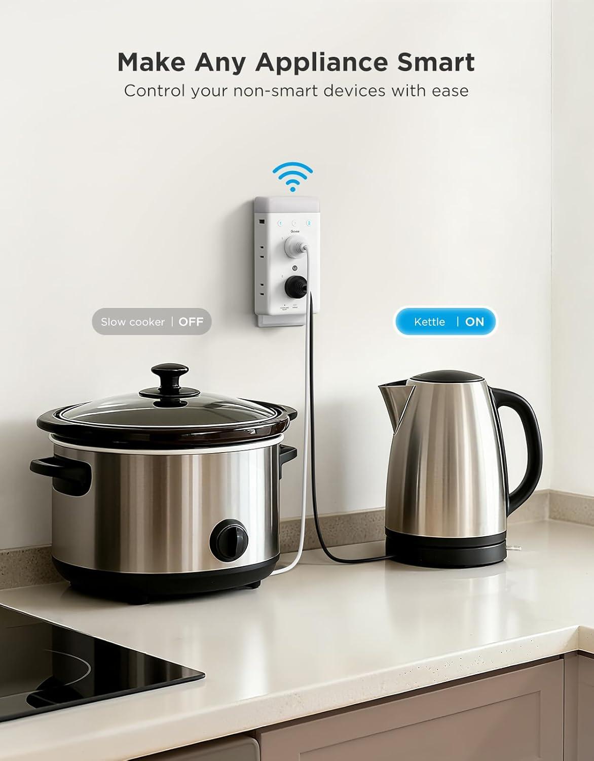 imageGovee Smart Plug Outlet Extender 3Sided Smart Power Strips with 2 Smart Outlets ampamp 2 USB Ports with RGB Night Light APP ampamp Voice Control Surge ampamp Overload Protection for Home Office