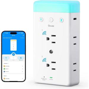 imageGovee Smart Plug Outlet Extender 3Sided Smart Power Strips with 2 Smart Outlets ampamp 2 USB Ports with RGB Night Light APP ampamp Voice Control Surge ampamp Overload Protection for Home Office