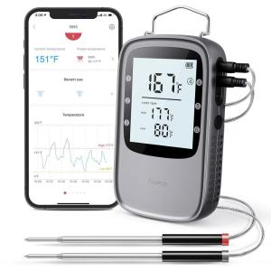 imageGovee Bluetooth Meat Thermometer Digital Wireless Meat Thermometer for Smoker Oven Smart Grill Thermometer with Dual Probes 230ft Remote Monitor Cooking Thermometer for BBQ Kitchen RotisserieSilver