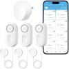 imageGoveeLife Upgraded Smart Water Leak Detector 1s with 492 ft Sensor Cable WiFi Water Sensor with SMSEmailAPP Push and Sound Alarm 5Year Battery Life Suit for Home Basement Kitchen 3 Pack3