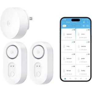 imageGoveeLife Upgraded Smart Water Leak Detector 1s with 1804 ft UltraLong Range WiFi Water Sensor with SMSEmailAPP Push and Sound Alarm 5Year Battery Life Suit for Home Basement Kitchen 4 PackGateway2 sensor
