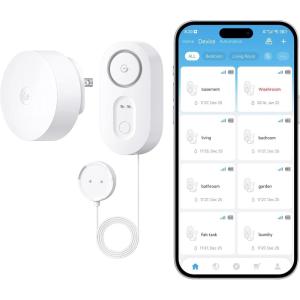 imageGoveeLife Upgraded Smart Water Leak Detector 1s with 492 ft Sensor Cable WiFi Water Sensor with SMSEmailAPP Push and Sound Alarm 5Year Battery Life Suit for Home Basement Kitchen 3 Pack1
