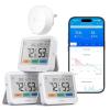 imageGoveeLife WiFi Thermometer Hygrometer 5in1 Temperature and Humidity Monitor with Weather Station Remote Sensor Large LCD Display Indoor Thermometer for Home Baby Room Greenhouse 3Pack1 Gateway3 Pack