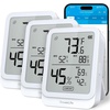 image:imageGoveeLife Hygrometer Thermometer H5104 3Pack Bluetooth Room Temperature Monitor with APP Alert and 2 Years Date Storage Export Remote LCD Digital Hygrometer Indoor Humidity Meter Greenhouse  Indoor temperature monitor with APP alert amp 2yr data storage export humidity meter for greenhousewine cellarbedroomWhite